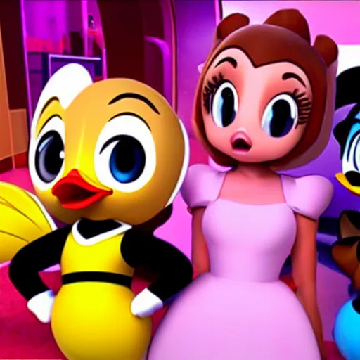 Image similar to ariana grande as a special guest in movie duck tales