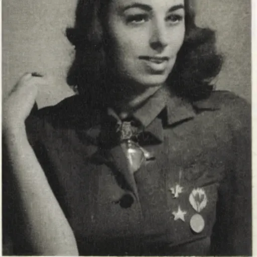 Prompt: vintage photo of giorgia meloni during ww 2