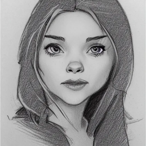 Image similar to milt kahl pencil sketch of chloe grace moretz as snow white