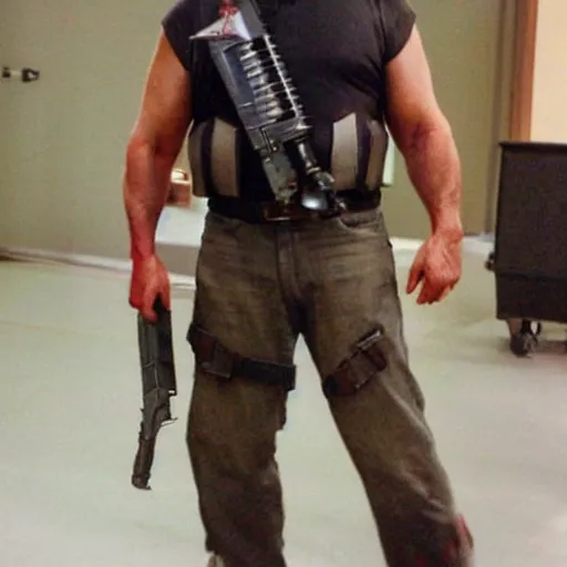 Prompt: Bruce Campbell as Duke Nukem