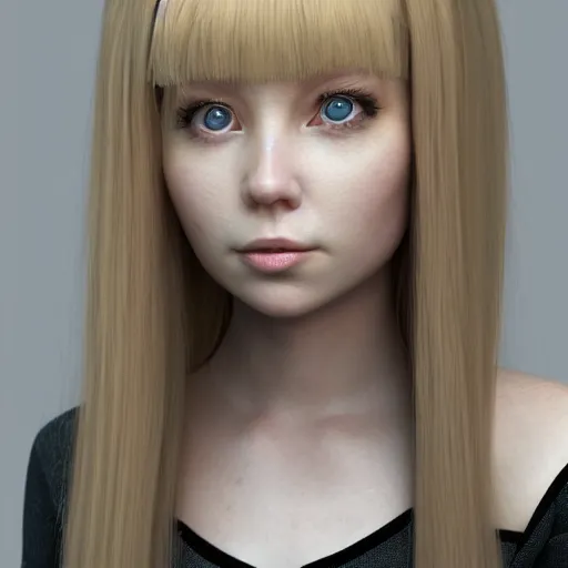 Prompt: A portrait of Nikki from Shining Nikki, a 3d cgi toon young woman with long pink hair, full bangs, amber eyes, pale skin, Chinese, medium shot, mid-shot, soft focus, 4k, trending on artstation