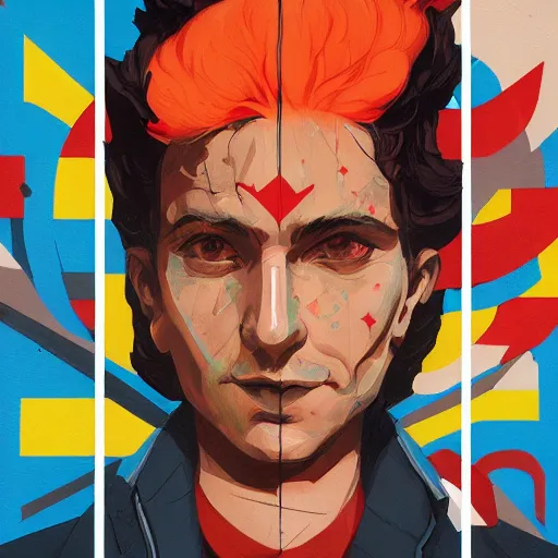 Prompt: Supreme x Zagreus Profile Picture by Sachin Teng, asymmetrical, Organic Painting , Matte Painting, geometric shapes, hard edges, graffiti, street art,:2 by Sachin Teng:4