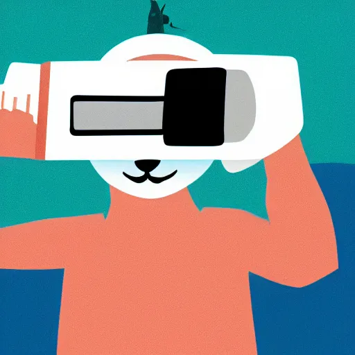 Image similar to a cat wearing a VR headset, logo