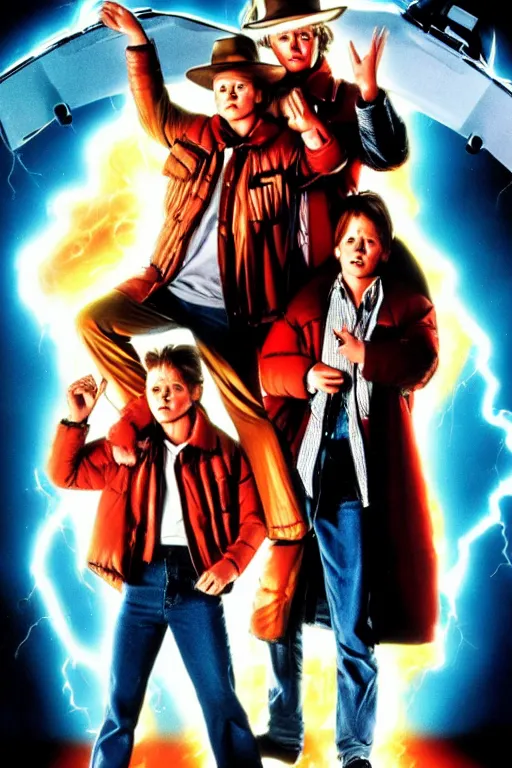 Image similar to a movie poster for Back to The Future part 96: the revenge
