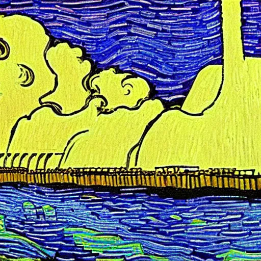 Prompt: nuclear power station in the style of Van Gogh