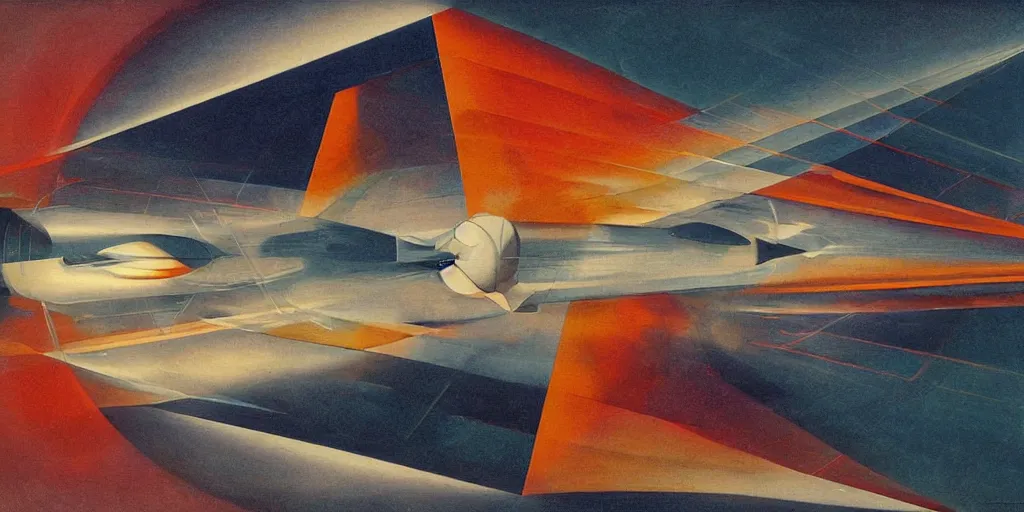 Image similar to hypersonic travel through medium, by tullio crali