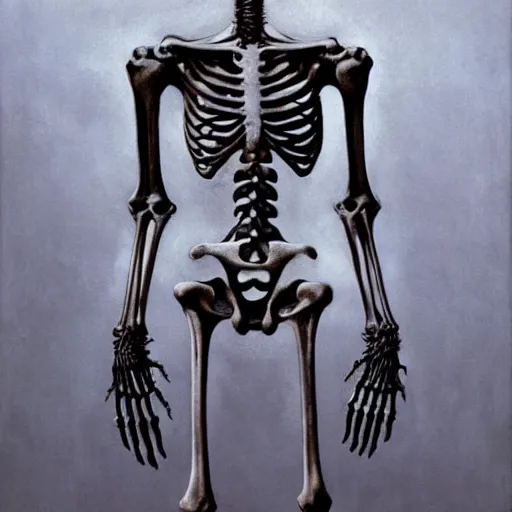 Image similar to (((((((ribs))))))) skeleton by Zdzislaw Beksinski