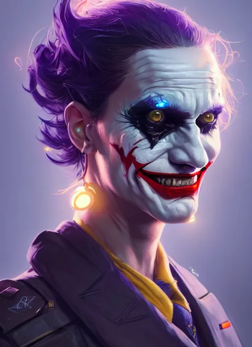 Prompt: portrait of apex legends, the joker, intricate, elegant, glowing lights, highly detailed, digital painting, artstation, glamor pose, concept art, smooth, sharp focus, illustration, art by artgerm and greg rutkowski, artey freytag