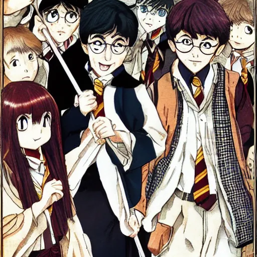 Prompt: harry potter as a Japanese Manga