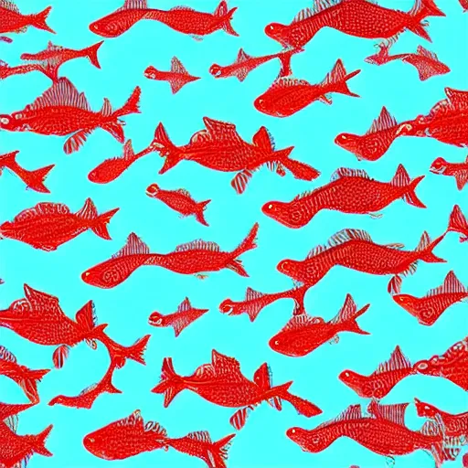 Image similar to red fish pattern wallpaper