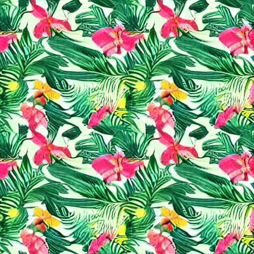 Image similar to exquisite fresh tropical rainforest print with beautiful and high resolution elements developed into seamless patterns