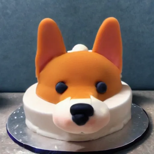 Image similar to a shiba inu as a birthday cake