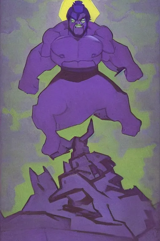 Image similar to hulk, marvel, artwork by nicholas roerich,