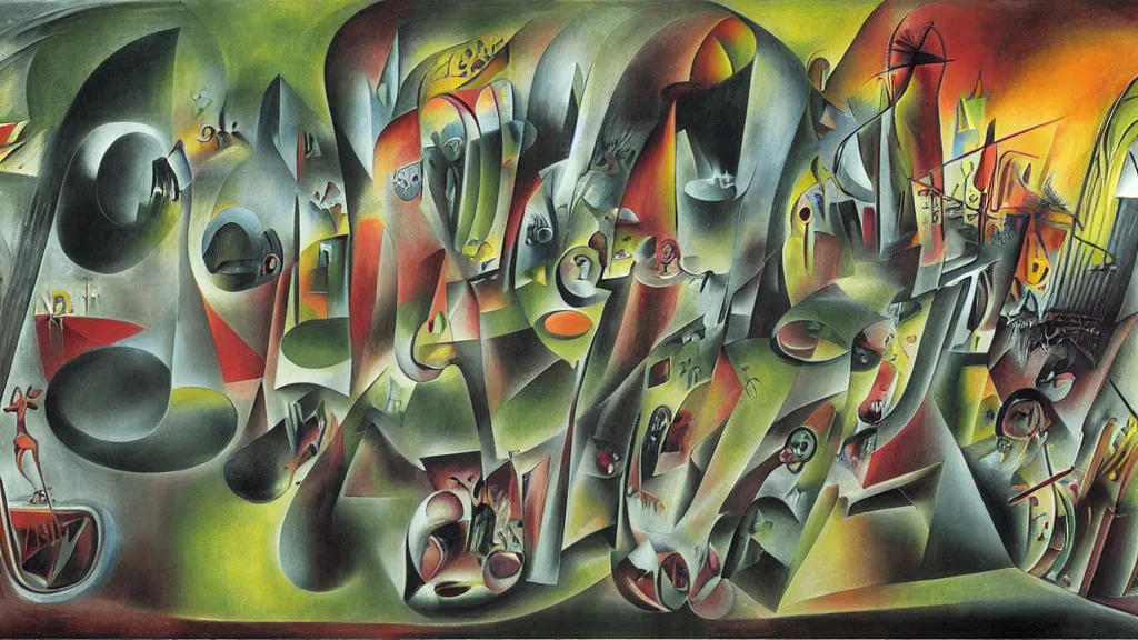 Image similar to a vision of interdimensional transport, by roberto matta