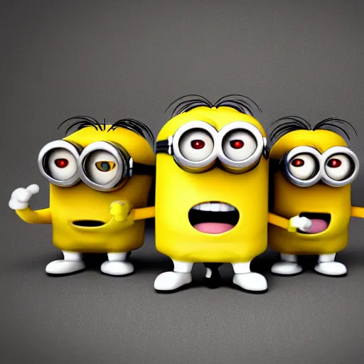 Image similar to of a bunch of minions in the shape of the number 40, 3d render