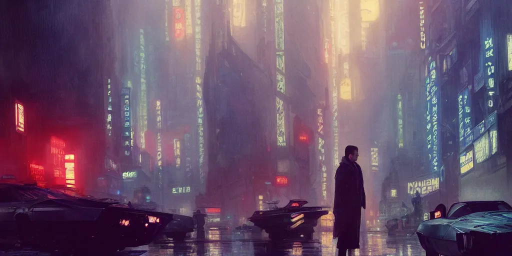 Prompt: 2 0 1 8 blade runner movie still jamie chung look at the cityscape from roof matrix perfect face fine realistic face pretty face neon puffy jacket blue futuristic sci - fi elegant by denis villeneuve tom anders zorn hans dragan bibin thoma greg rutkowski ismail inceoglu illustrated sand storm alphonse mucha