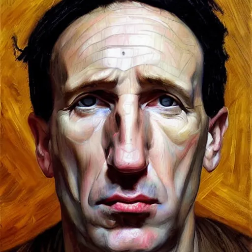 Image similar to high quality high detail painting by lucian freud, hd, trent reznor portrait