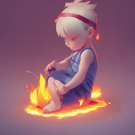 Image similar to very cute baby flame, minimalist, behance hd by jesper ejsing, by rhads, makoto shinkai and lois van baarle, ilya kuvshinov, rossdraws global illumination