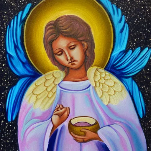 Prompt: biblically accurate angel, painting