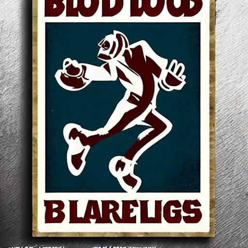 Prompt: stylized poster for blood bowl game, in style of thirties, with slogan play better!