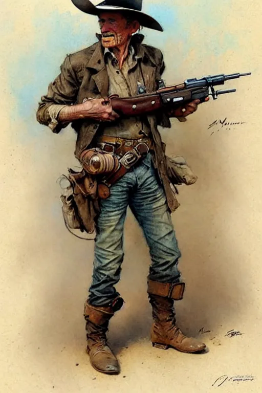 Image similar to (((((1950s wold west gunfighter . muted colors.))))) by Jean-Baptiste Monge !!!!!!!!!!!!!!!!!!!!!!!!!!!