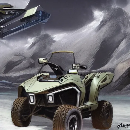 Image similar to concept art blueprint halo new atv vehicles