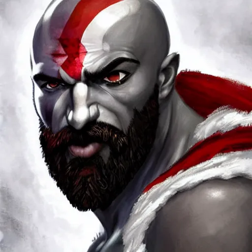 Prompt: kratos from god of war with an afro! and a giant mustache!, digital painting masterpiece, gorgeous brush strokes, advanced lighting technology, realistic face and anatomy, by shigenori soejima