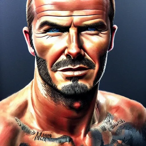 Prompt: beautiful lifelike painting of david beckham human horse centaur, majestic cinematic, hyperreal detailed facial features and uv lighting, art by ed roth and basil wolverton