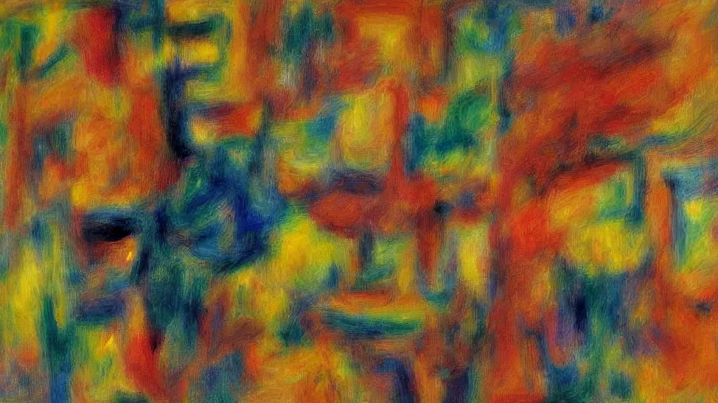 Image similar to abstract art painting geometry lines forms in style of pierre - auguste renoir,, fine details,