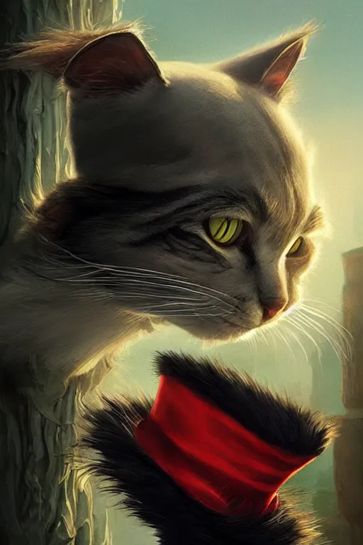 Prompt: complex 3 d render, hyper detailed, ultra sharp of the cat in the hat, scary, cinematic, natural soft light, rim light, art by greg rutkowski and artgerm and dr seuss