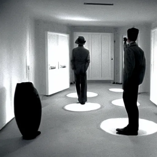 Image similar to The Backrooms, Stanley Kubrick cinematography