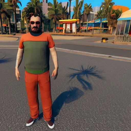 👨‍🚀 as a GTA V NPC in Vespucci Beach, in game | Stable Diffusion