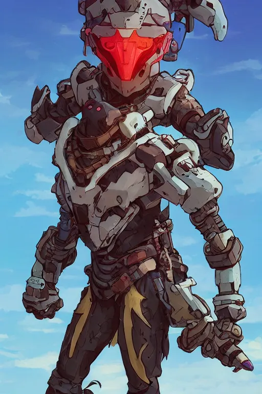 Image similar to combination suit armor aloy horizon forbidden west horizon zero dawn robot ninja mask helmet backpack tribal, art gta 5 comics, official fanart behance hd artstation by jesper ejsing, by rhads, makoto shinkai and lois van baarle, ilya kuvshinov, ossdraws radiating a glowing aura cgi rtx 2 0 2 2