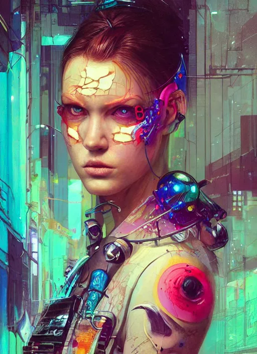 Image similar to beautiful portrait of lofi cyberpunk ditto, by Tristan Eaton, Stanley Artgermm, Tom Bagshaw, Greg Rutkowski, Carne Griffiths. trending on DeviantArt, face enhance, hyper detailed, trending on Artstation, 8k, masterpiece, graffiti paint, fine detail, full of color, intricate detail, golden ratio illustration