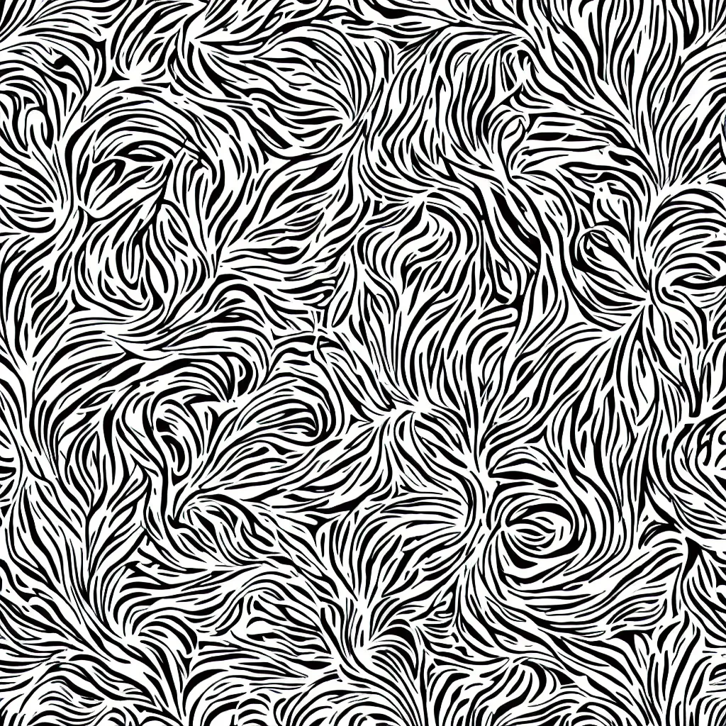 Image similar to seamless pattern of psychedelic roots. black and white, drawing, white background, seamless, ornament.