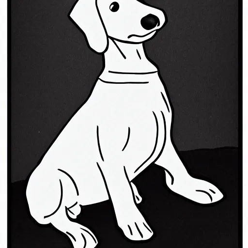 Image similar to very simple line art outline of dachshund