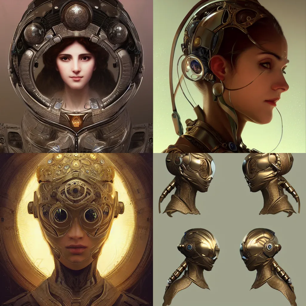 Prompt: detailed portrait of an organic scifi gadget, filigree ornaments, artstation, bouguereau