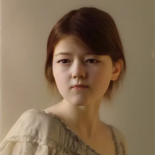 Prompt: a masterpiece portrait photo of a beautiful young girl who looks like a korean mary elizabeth winstead