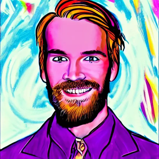 Image similar to pewDiePie by Peter Max