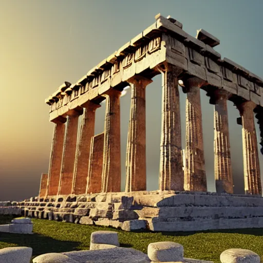 Image similar to 8 k hd detailed octane render of an ancient greek temple