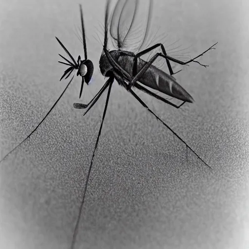 Prompt: mosquito in electron micrograph