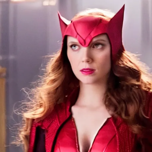 Prompt: Scarlet Witch pregnant, movie screencap