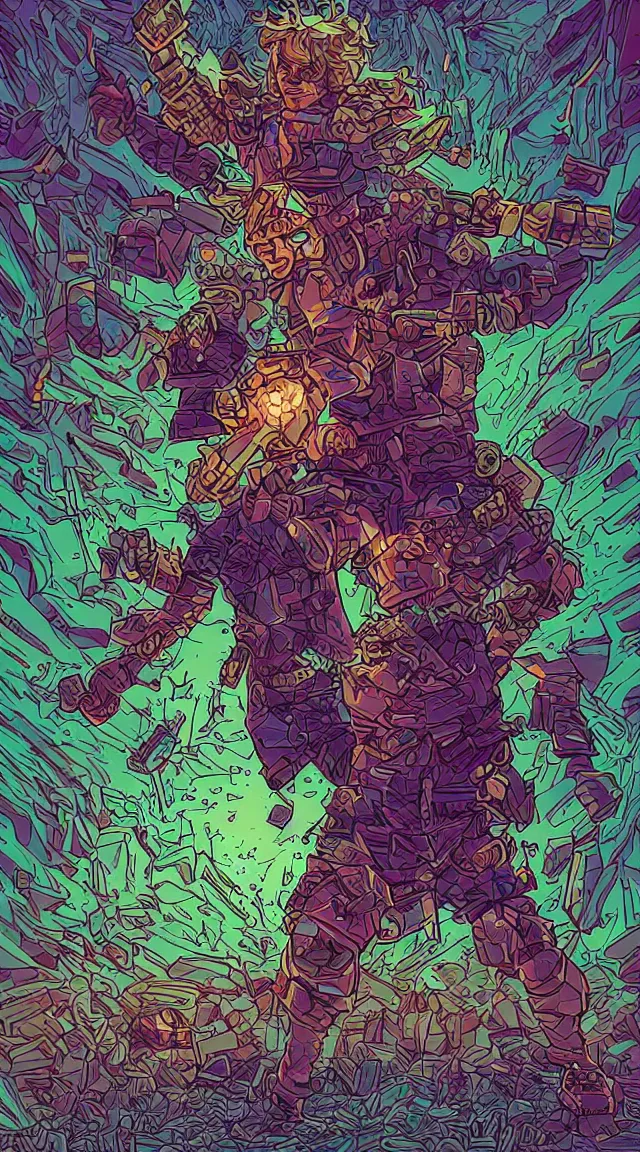 Prompt: Crystal boy by Dan Mumford, full body picture