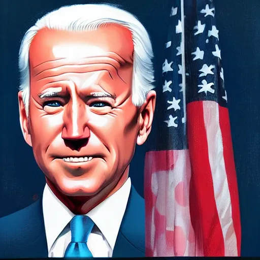 Image similar to lofi portait of joe biden, Pixar style, by Tristan Eaton Stanley Artgerm and Tom Bagshaw.