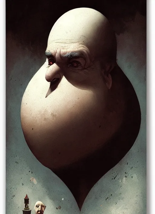 Image similar to portrait of old man humpty dumpty by greg rutkowski