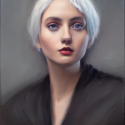 Prompt: a portrait, oil painting, pale colors, high detail, 8 k, wide angle, trending on artstation,