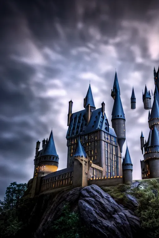 Prompt: a dslr photo of a hogwarts castle under attack, atmospheric, realistic, 4 k