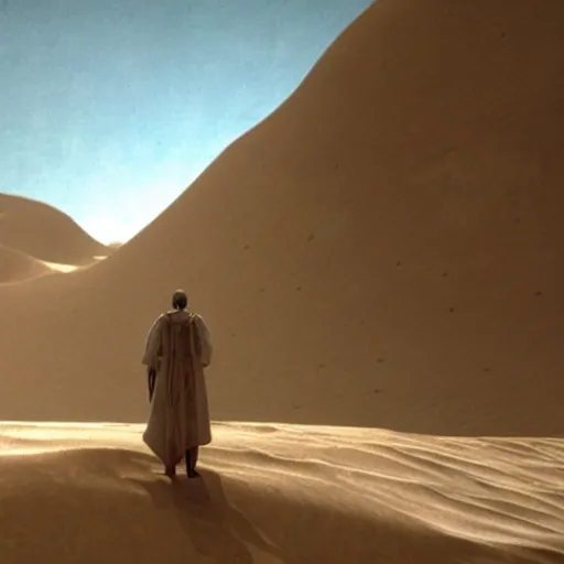 Image similar to a still of from the movie lawrence of arabia crossover with the game myst