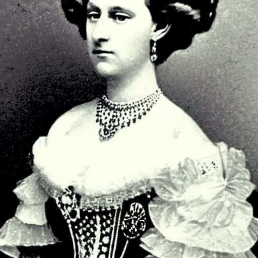 Image similar to photo of a beautiful and elegant 3 1 year old german queen, circa 1 8 6 5