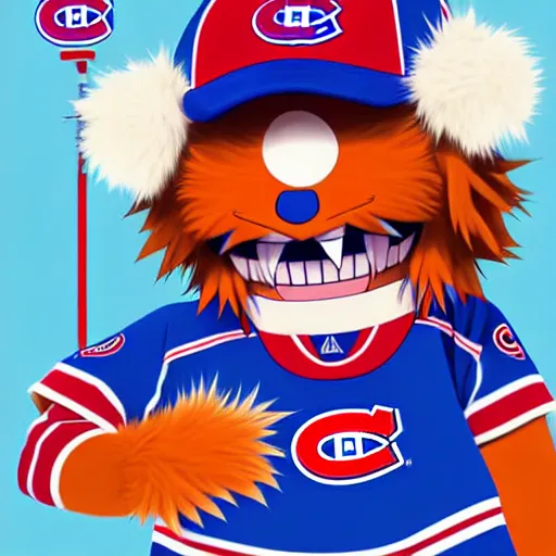 Image similar to anime Portrait of Youppi the Habs Montreal Canadiens Mascot as a very cute powerful and friendly pokemon, highly detailed anime, smooth, sharp focus, dynamic lighting, intricate, trending on ArtStation, illustration pokemon, art by WLOP